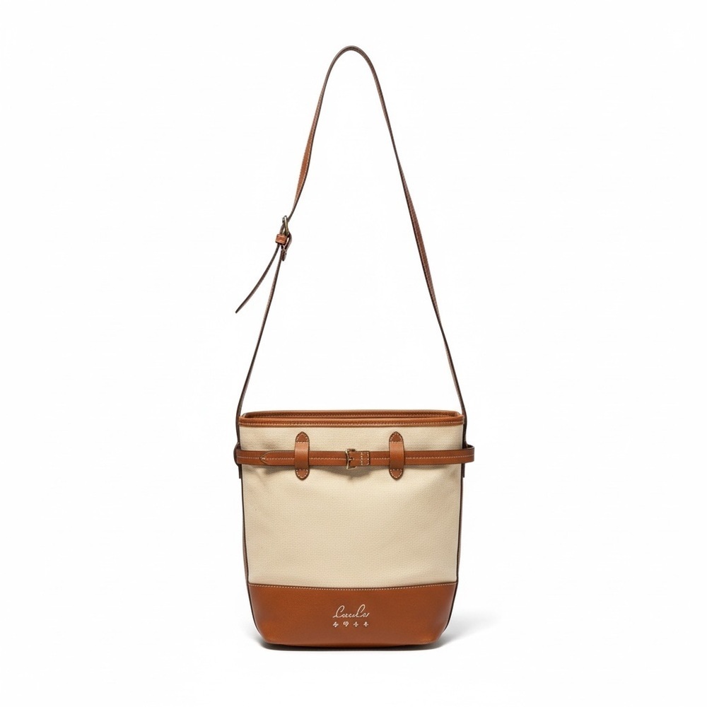 Loulu Canvas & Leather Bucket Shoulder Bag